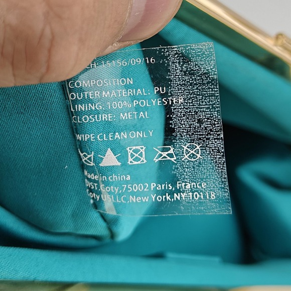 Miu Miu Clutch Bag Womens Mini Teal Green Faux Leather Chain Strap Box Set New - Picture 4 of 11